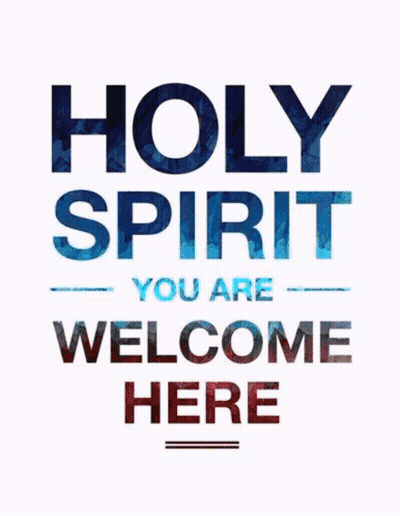 Holy Spirit You Are Welcome Here Sign With Flowers GIF