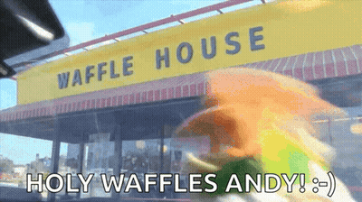 Holy Waffles Andy Waffle House Sign GIF
