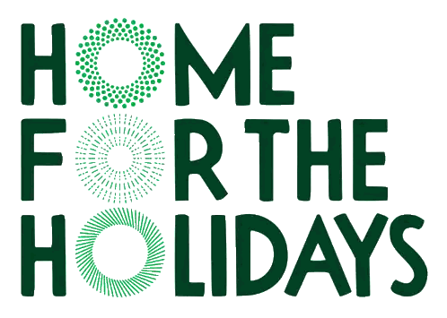 Home For The Holidays Logo With Wreath Sticker