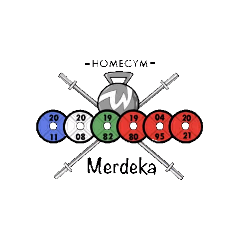 Home Gym Logo With Barbell And Weights Sticker
