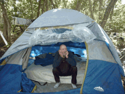 Homeless Camping Tents Forest GIF