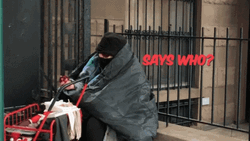 Homeless Hobo Eating Apple Says Who GIF