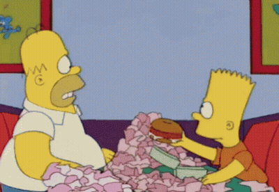 Homer And Bart Simpson Sitting On Couch GIF