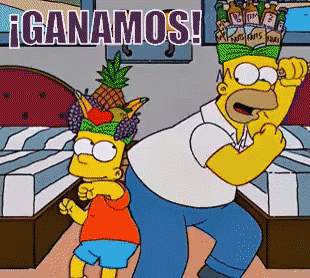 Homer And Bart Simpson Wearing Fruit Hats Ganamos GIF