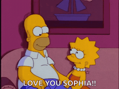 Homer And Lisa Simpson Holding Hands Love You Sophia GIF
