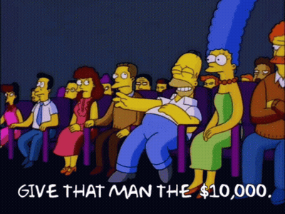 Homer And Marge Simpson In Theater Give That Man The $10,000 GIF