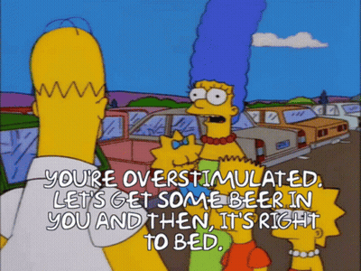 Homer And Marge Simpson Saying You're Overstimulated GIF