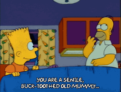 Homer Bart Simpson Senile Buck-Toothed Old Mummy GIF