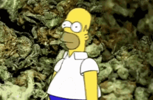 Homer Bush Simpson Hiding On The Rocks GIF