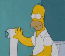 Homer Doh Playing Toilet Papers  GIF