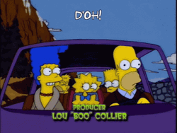 Homer Driving With His Family Doh GIF