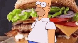 Homer Hiding In Burger GIF