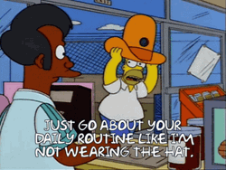 Homer Hiding In The Hat GIF