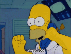 Homer In A Call Doh Whoo-Hoo GIF