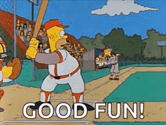 Homer Playing Softball Passing Out GIF