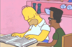 Homer Reading And Sleeping