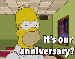 Homer Realizing Happy Anniversary Meme GIF