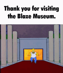 Homer Running Outside Museum