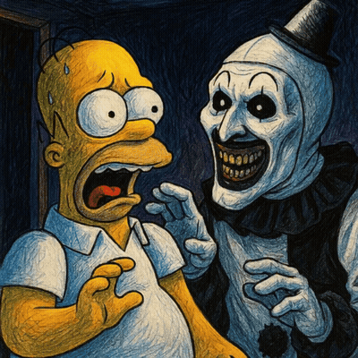 Homer Simpson And A Clown GIF