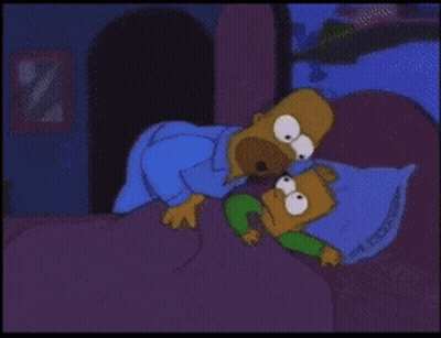 Homer Simpson And Bart Simpson Are Laying In Bed GIF