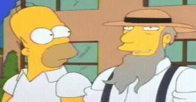 Homer Simpson And Bearded Man Standing GIF