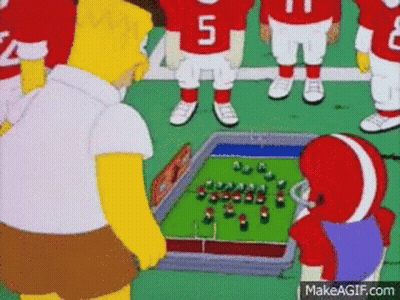 Homer Simpson And Cartoon Characters Playing Football Number 5 GIF