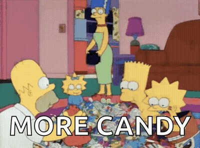 Homer Simpson And Family Saying More Candy GIF
