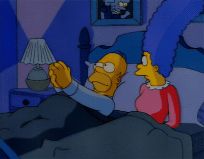 Homer Simpson And Marge Simpson In Bedroom GIF