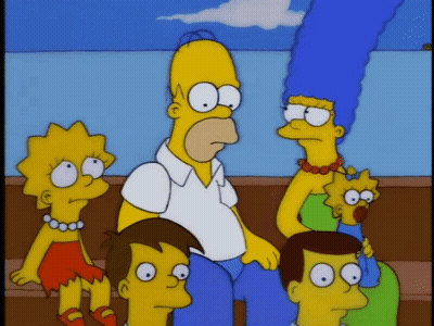 Homer Simpson Arms Outstretched Saying You Dirty Bast GIF