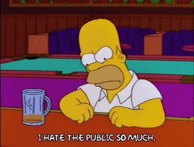 Homer Simpson At Bar Saying I Hate The Public So Much GIF