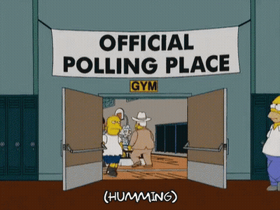 Homer Simpson At Polling Place GIF