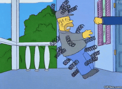 Homer Simpson Attacked By Springs GIF