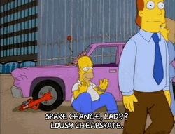 Homer Simpson Begging Spare Change GIF | GIFDB.com