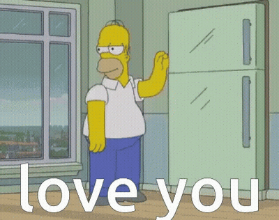 Homer Simpson Beside Bed Saying Love You GIF