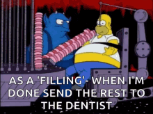  Homer Simpson Binge Eating Donuts To Dentist GIF