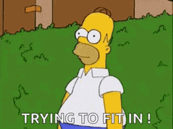 Homer Simpson Bushes Trying To Fit In GIF