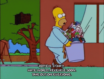 Homer Simpson Carrying Bucket Of Trash GIF