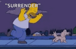 Homer Simpson Chasing Little Puppy GIF