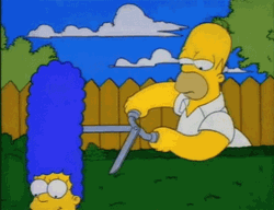 Homer Simpson Chop The Hair GIF