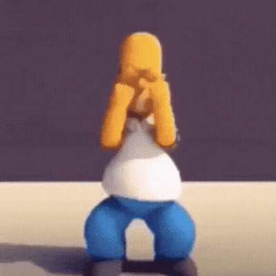 Homer Simpson Covering Eyes On Knees GIF
