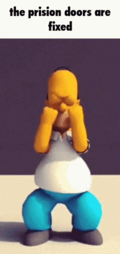 Homer Simpson Covering Face Prison Doors Fixed GIF