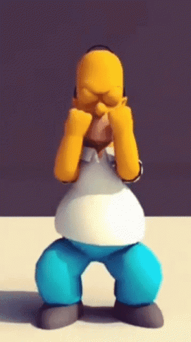 Homer Simpson Covering His Eyes With His Hands GIF