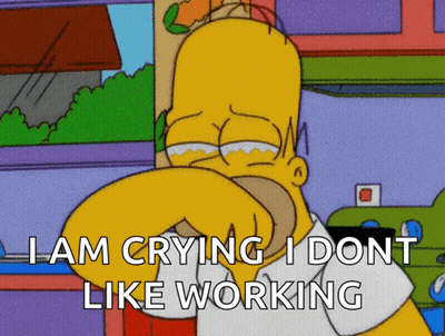 Homer Simpson Crying I Dont Like Working GIF