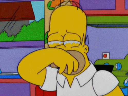 Homer Simpson Crying With Hand On Face GIF