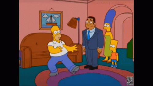 Homer Simpson Dancing, Bart And Marge Watching GIF