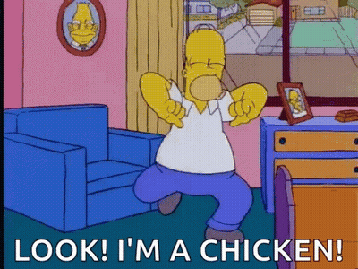 Homer Simpson Dancing With Look Im A Chicken GIF