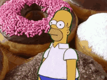  Homer Simpson Disappearing Chocolate Donut Pink Sprinkles  GIF