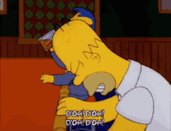 Homer Simpson Doh Bangs His Head On The Table GIF