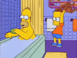 Homer Simpson Doh Bart Hit His Dad With Chair GIF