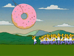 Homer Simpson Doh Running To Get Donut GIF